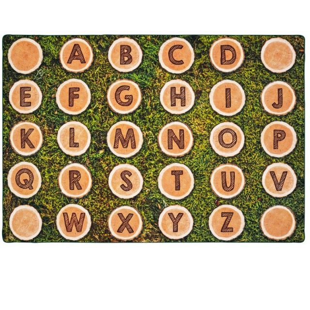 60618 Alphabet Tree Rounds Seating Rug 8 x 12 carpets for kids