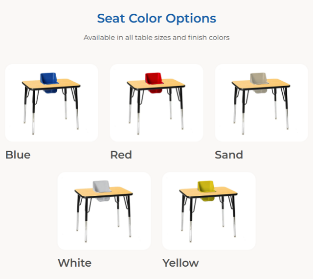 Toddler Tables seat colors