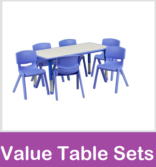 Daycare tables, Preschool table chair sets, Value Table and chairs, Resin table and chair sets by ECR4Kids, Angeles Baseline
